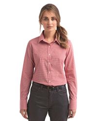 Image of Women's Microcheck Gingham Cotton Shirt - RP320