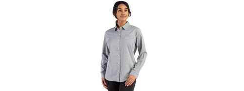 Cutter & Buck Skyline Eco Recycled Gingham Womens Long Sleeve Dress Shirt image thumbnail