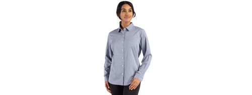 Cutter & Buck Skyline Eco Recycled Gingham Womens Long Sleeve Dress Shirt image thumbnail