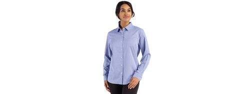 Cutter & Buck Skyline Eco Recycled Gingham Womens Long Sleeve Dress Shirt image thumbnail
