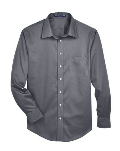 Men's Crown Collection® Solid Stretch Twill Woven Shirt image thumbnail