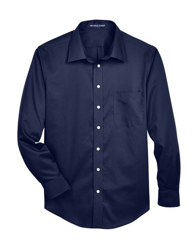 Men's Crown Collection® Solid Stretch Twill Woven Shirt image thumbnail