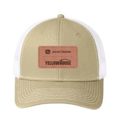 Image of Port Authority® Snapback Trucker Cap (Rec Leather Patch | Back)