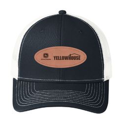 Image of Port Authority® Snapback Trucker Cap (Oval Leather Patch | Back)