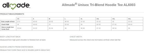 Allmade Unisex Tri-Blend Hoodie Tee  image thumbnail