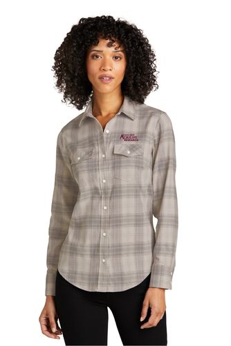 Port Authority® Ladies Long Sleeve Ombre Plaid Shirt image thumbnail