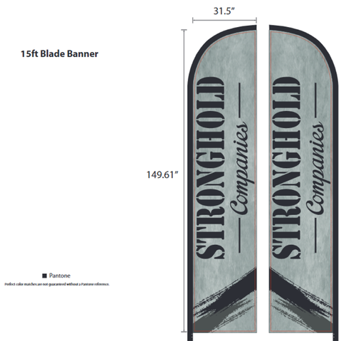 15ft Blade Shape Feather Flag Kit - 2 Side Imprint (FFB01132) image thumbnail