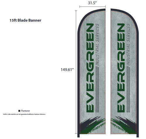 15ft Blade Shape Feather Flag Kit - 2 Side Imprint (FFB01132) image thumbnail