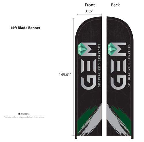 15ft Blade Shape Feather Flag Kit - 2 Side Imprint (FFB01132) image thumbnail