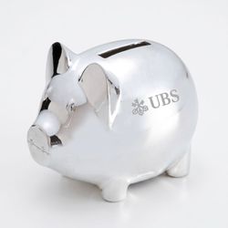 Image of Silver-plated piggy bank