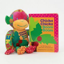 Image of Chicka Chicka - board book and monkey (pre-order for early November delivery)
