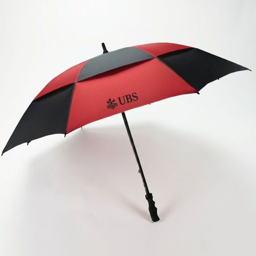 Vented golf umbrella – black & red image thumbnail