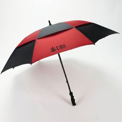 Image of Vented golf umbrella – black & red