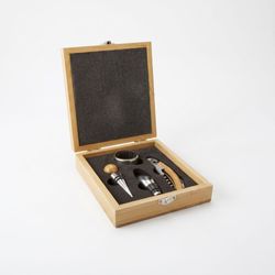Image of 4-piece bamboo wine gift set