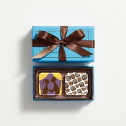 Image of Mariebelle chocolate ganache blue party favor box