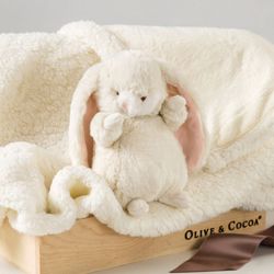 Image of Olive & Cocoa baby bunny & blankie (PWM logo)