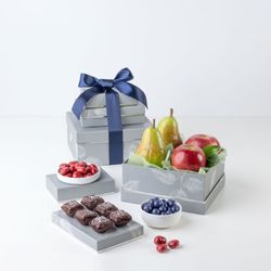 Image of The Fruit Company - 3 box silver sweets tower