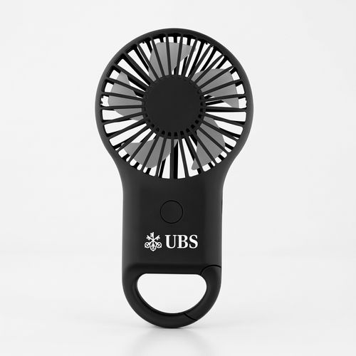 Handheld fan with carabiner - black image thumbnail