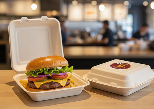 9"Hinge Lid Molded Fiber Container image thumbnail