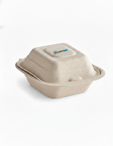 6" Hinged Lid Molded Fiber Container image thumbnail