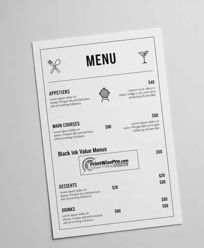 Black ink Value Menus image thumbnail