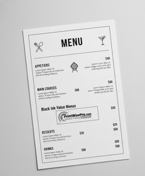 Image of Black ink Value Menus