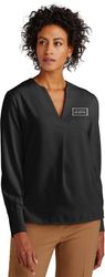 Image of Brooks Brothers Women’s Open-Neck Satin Blouse