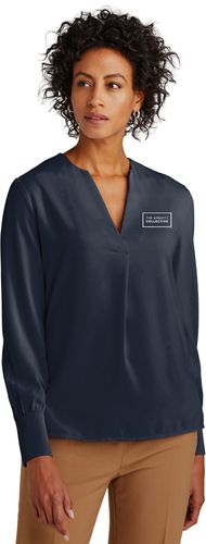Brooks Brothers Open-Neck Satin Blouse - Women’s image thumbnail