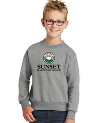 Image of Sunset Youth Core Fleece Crewneck Sweatshirt
