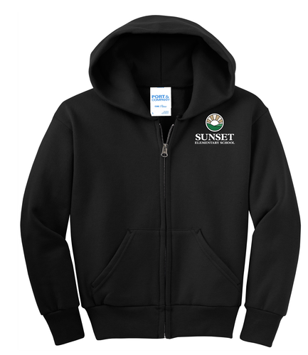 Sunset Youth Core Fleece Full-Zip Hooded Sweatshirt image thumbnail