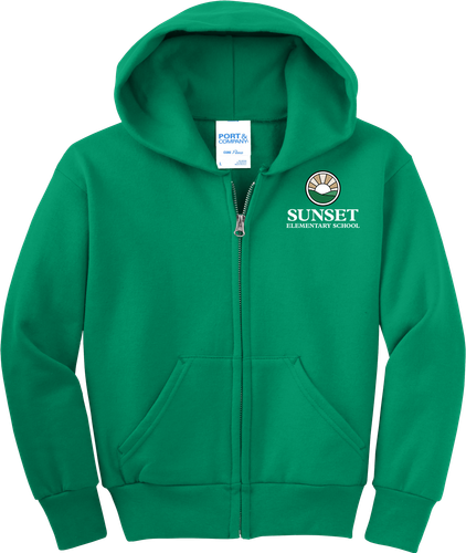 Sunset Youth Core Fleece Full-Zip Hooded Sweatshirt image thumbnail