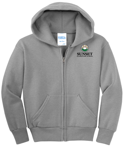 Sunset Youth Core Fleece Full-Zip Hooded Sweatshirt image thumbnail