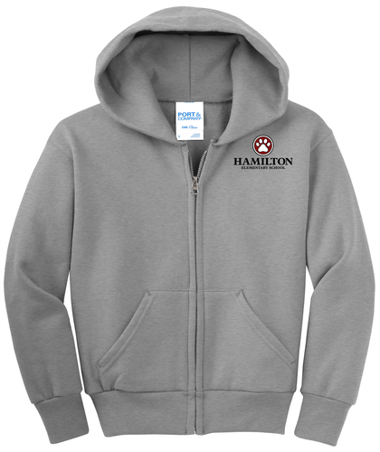 Hamilton Youth Core Fleece Full-Zip Hooded Sweatshirt image thumbnail
