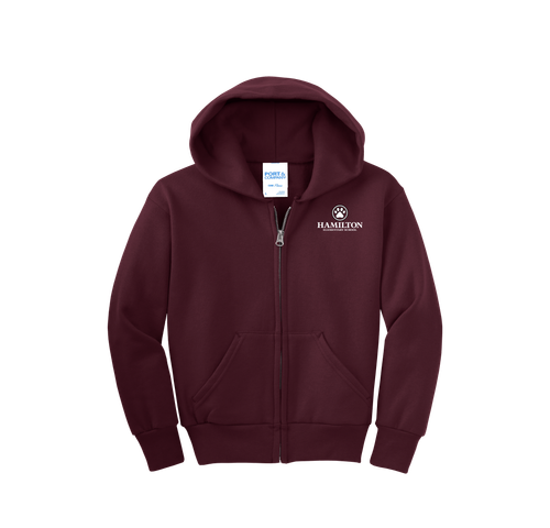 Hamilton Youth Core Fleece Full-Zip Hooded Sweatshirt image thumbnail