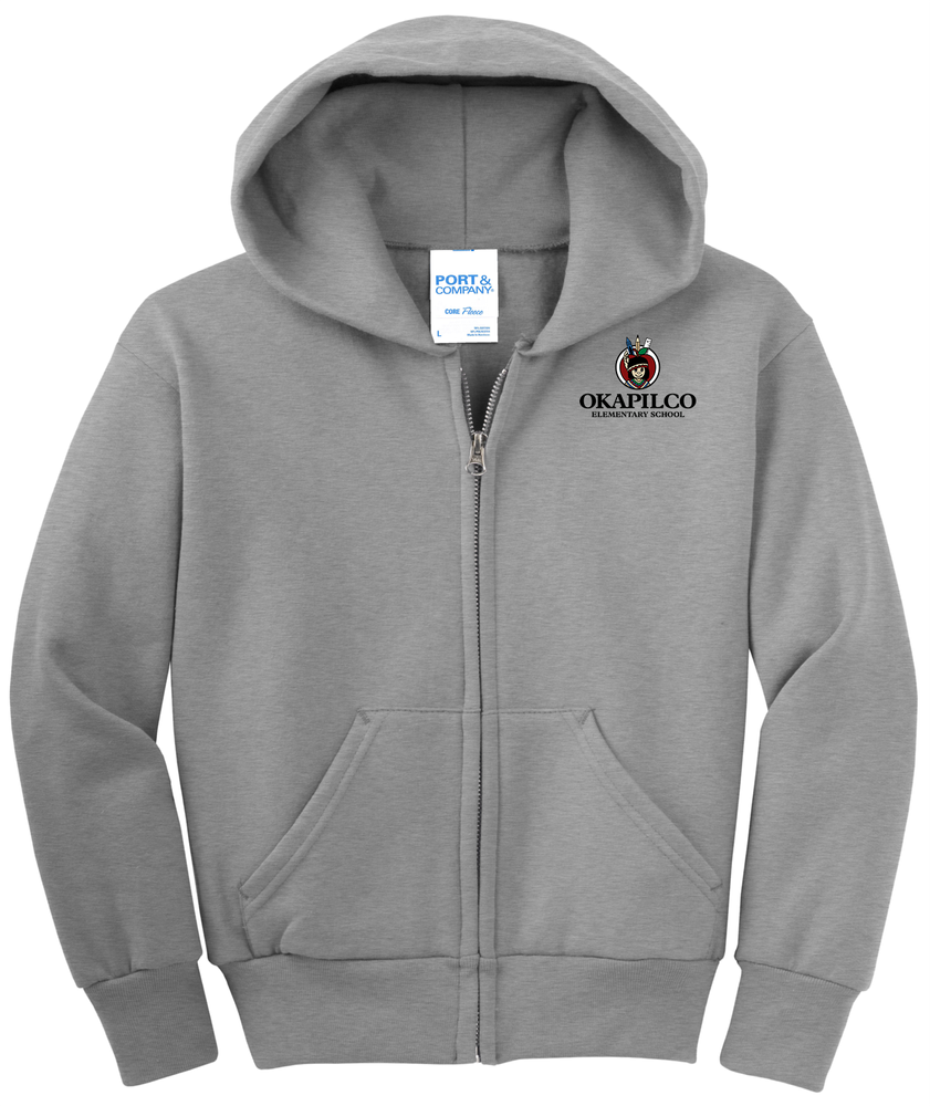 Okapilco Youth Core Fleece Full-Zip Hooded Sweatshirt primary image