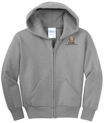 Image of Cox Youth Core Fleece Full-Zip Hooded Sweatshirt 