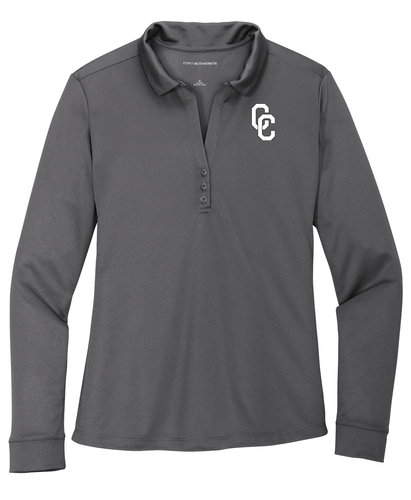 District Women's Silk Touch Performance Long Sleeve Polo image thumbnail