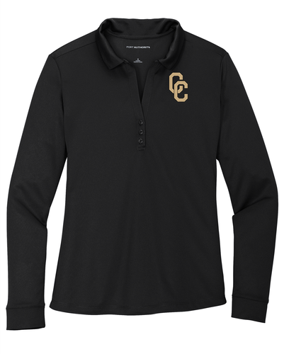 District Women's Silk Touch Performance Long Sleeve Polo image thumbnail