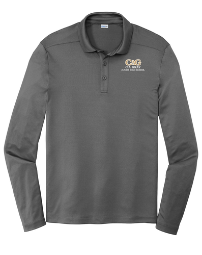 CA Gray Men's Posi-UV Pro Long Sleeve Polo image thumbnail