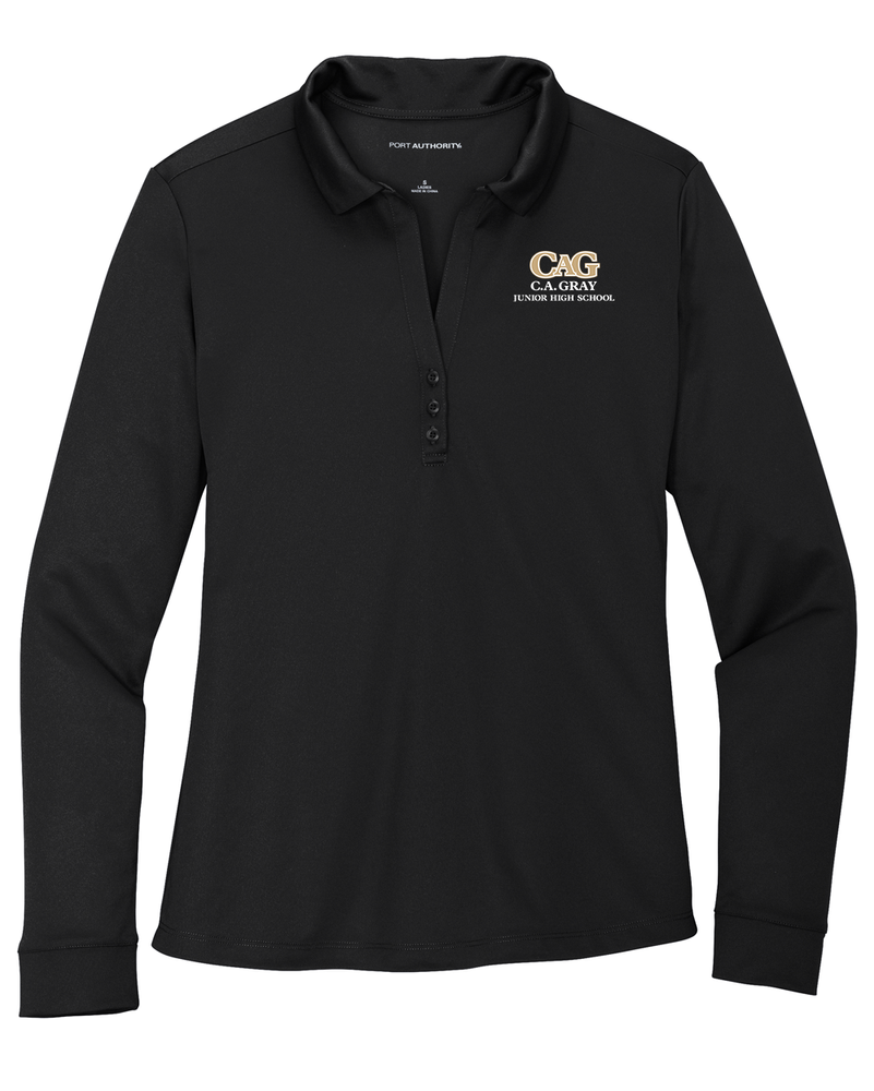CA Gray Women's Silk Touch Performance Long Sleeve Polo primary image