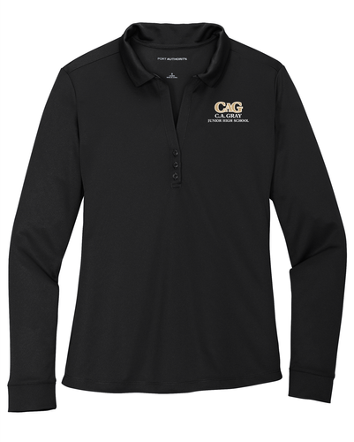 CA Gray Women's Silk Touch Performance Long Sleeve Polo image thumbnail