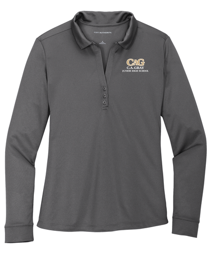 CA Gray Women's Silk Touch Performance Long Sleeve Polo image thumbnail
