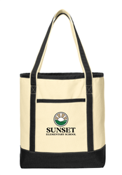 Image of Sunset Large Cotton Canvas Boat Tote 