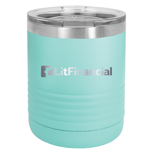  Polar Camel 10 oz. Black Vacuum Insulated Ringneck Tumbler with Clear Lid image thumbnail