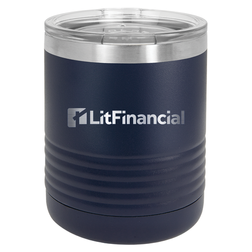  Polar Camel 10 oz. Black Vacuum Insulated Ringneck Tumbler with Clear Lid image thumbnail