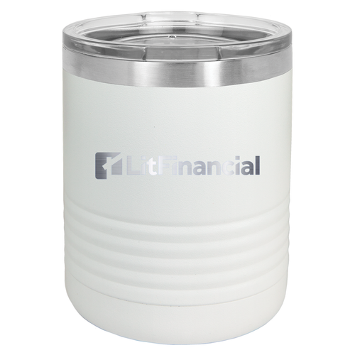  Polar Camel 10 oz. Black Vacuum Insulated Ringneck Tumbler with Clear Lid image thumbnail
