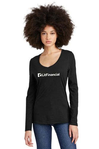 District Women's Perfect Tri Long Sleeve V-Neck Tee image thumbnail