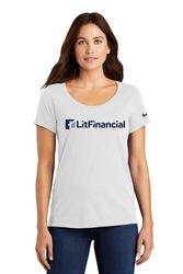 Image of Nike Ladies Dri-FIT Cotton/Poly Scoop Neck Tee