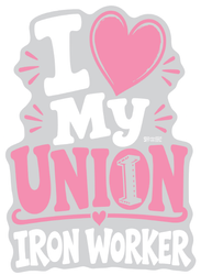 Image of 'I Love My Iron Worker' Window Decal