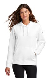 Image of Nike Ladies Club Fleece Sleeve Swoosh Pullover Hoodie NKFD9889